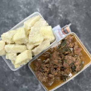 Peppersoup + Yam/ Sweet Potatoes Bowl