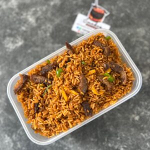Meaty Jollof Rice Bowl
