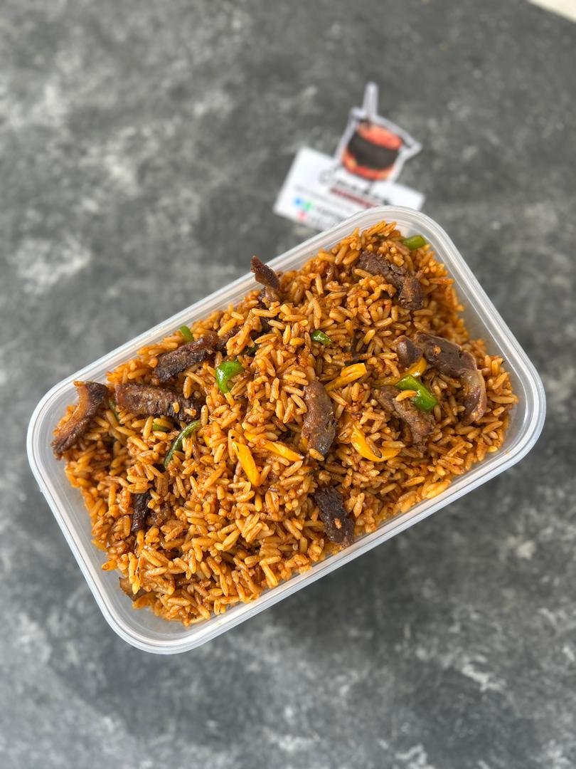 Meaty Jollof Rice Bowl